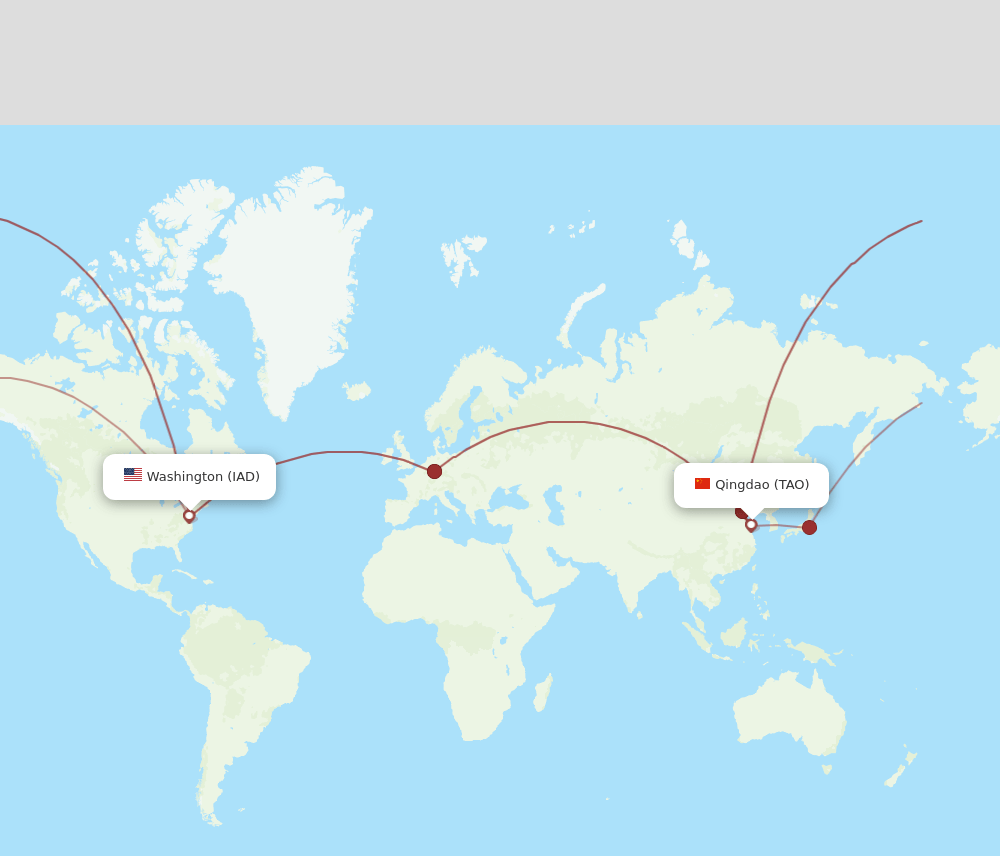 TAO-IAD flight routes
