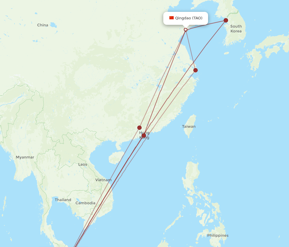 TAO-KUL flight routes