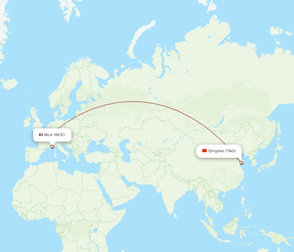 TAO-NCE flight routes