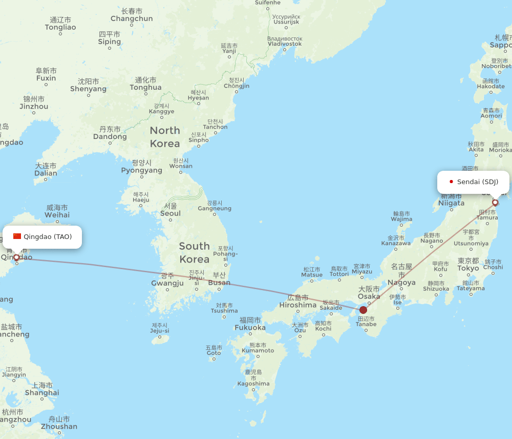 TAO-SDJ flight routes