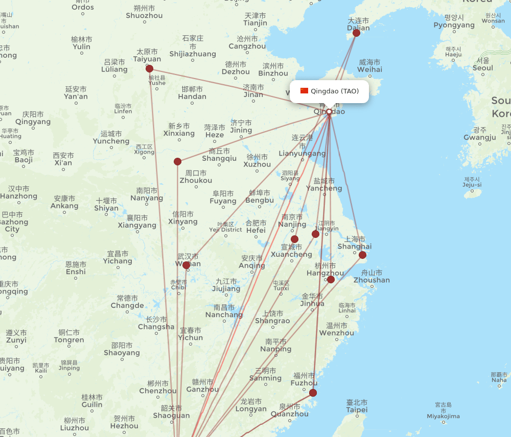 TAO-SZX flight routes