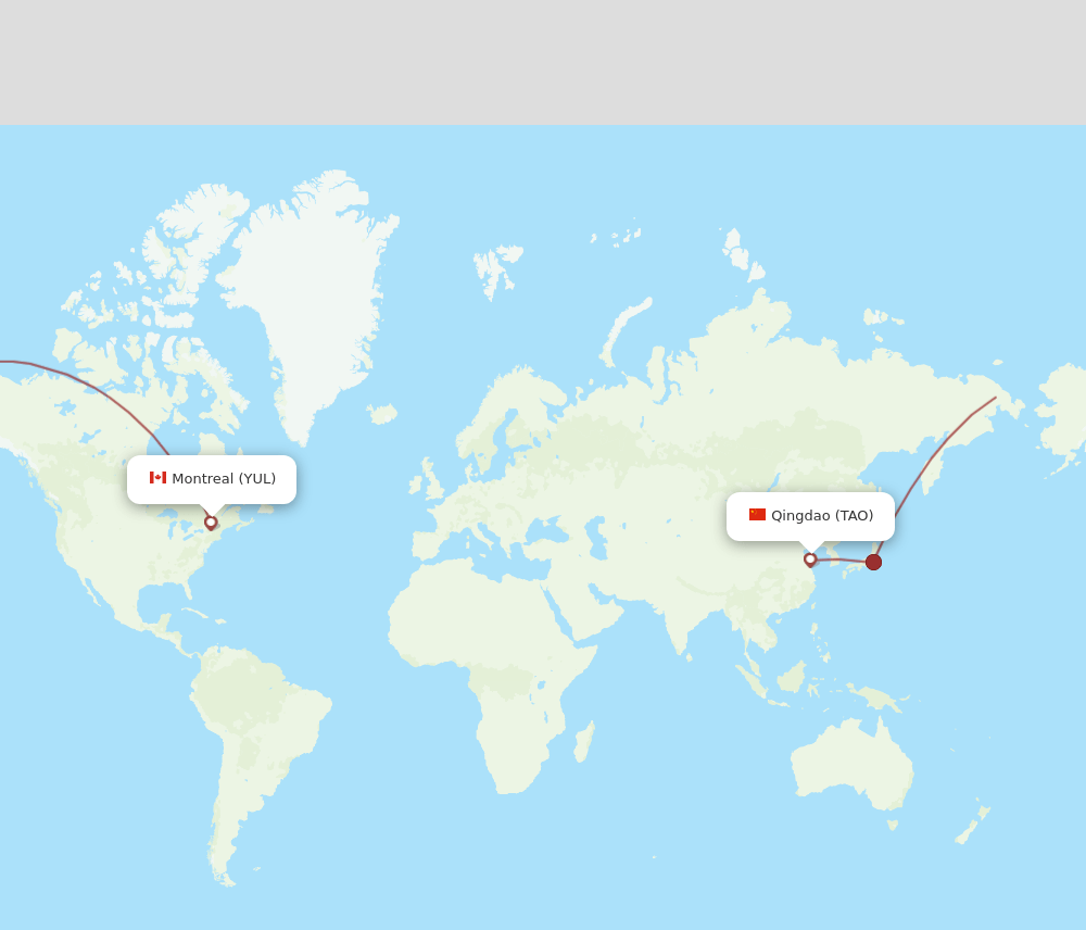 TAO-YUL flight routes