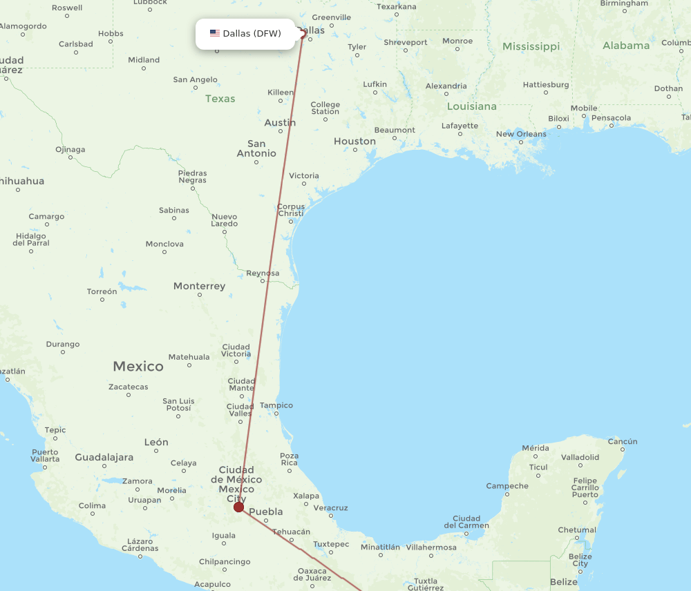 TAP-DFW flight routes
