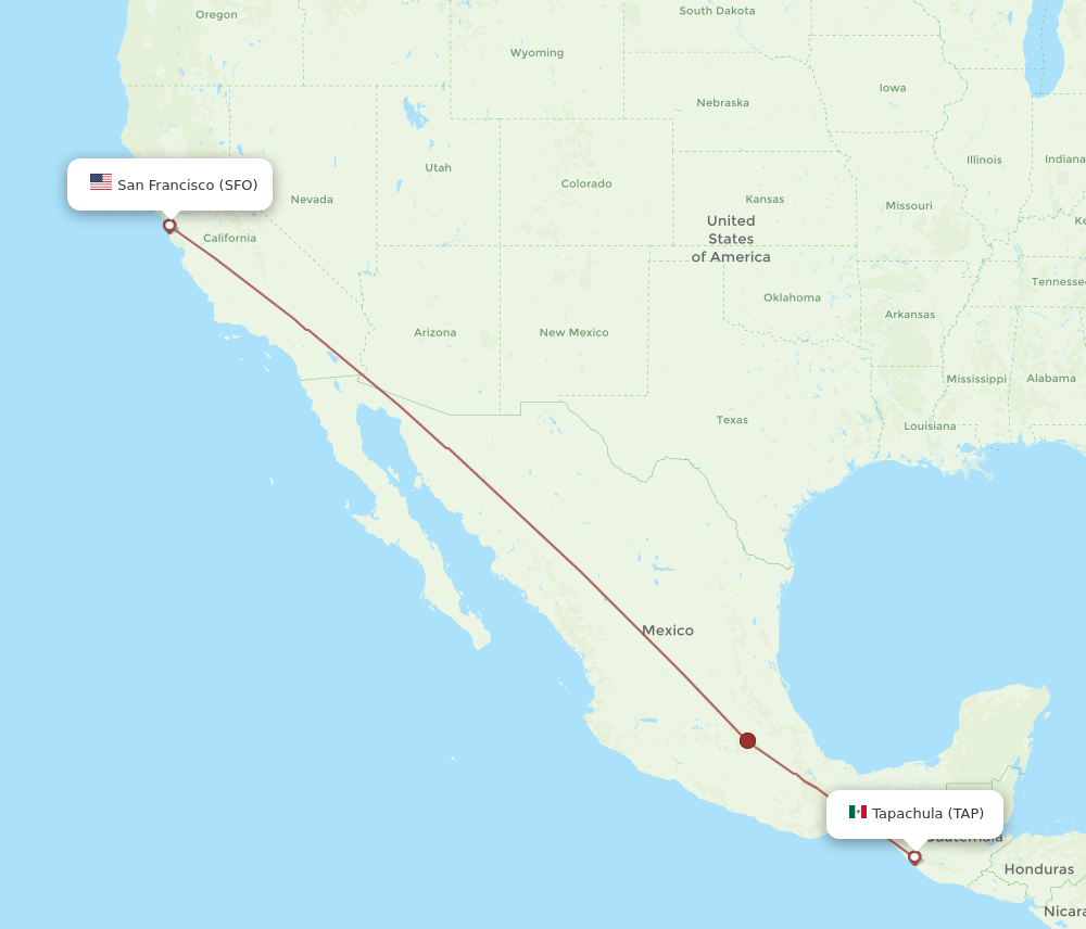 TAP to SFO flights and routes map