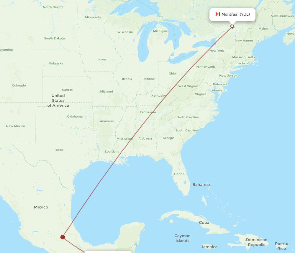 TAP-YUL flight routes