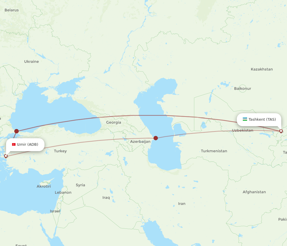 TAS-ADB flight routes