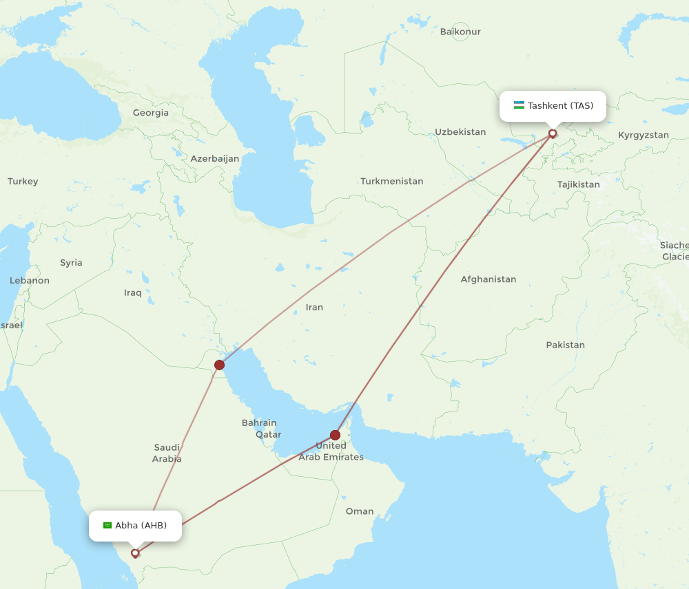 TAS-AHB flight routes