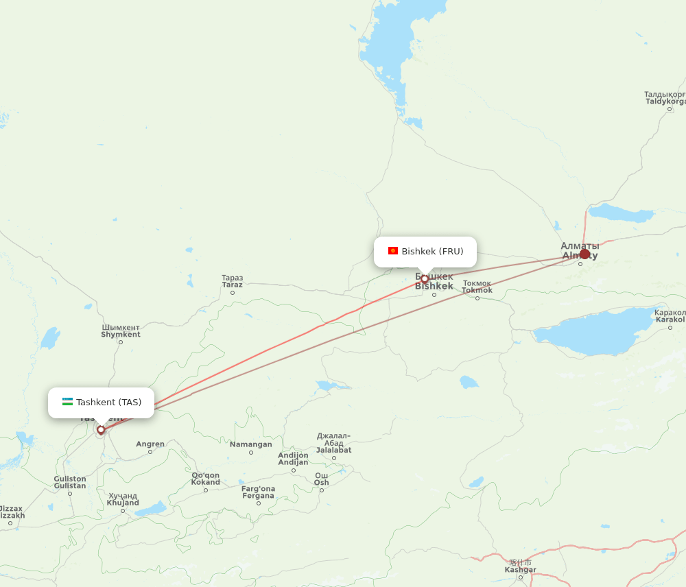 TAS-FRU flight routes
