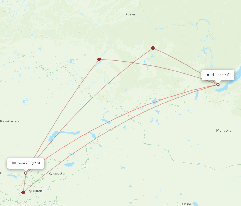 TAS-IKT flight routes