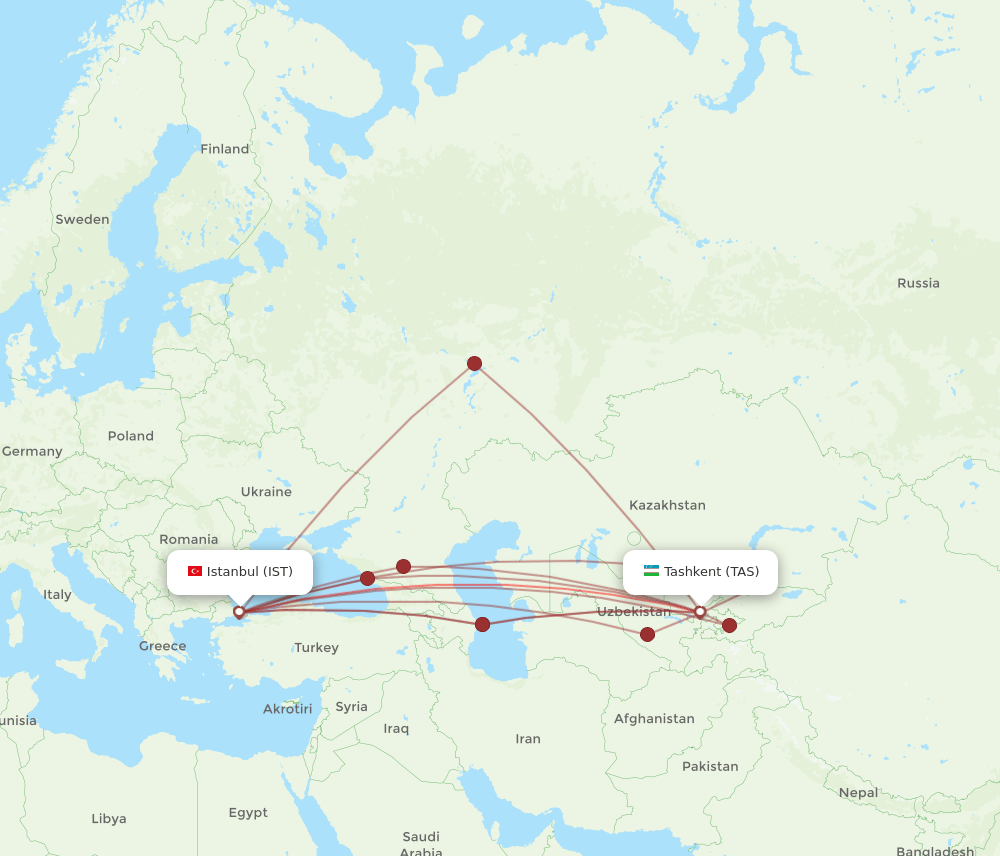 TAS-IST flight routes