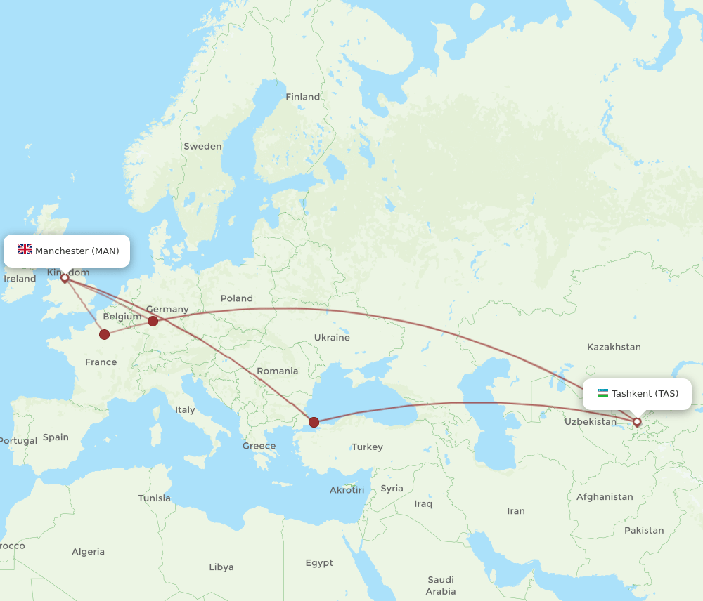 TAS-MAN flight routes