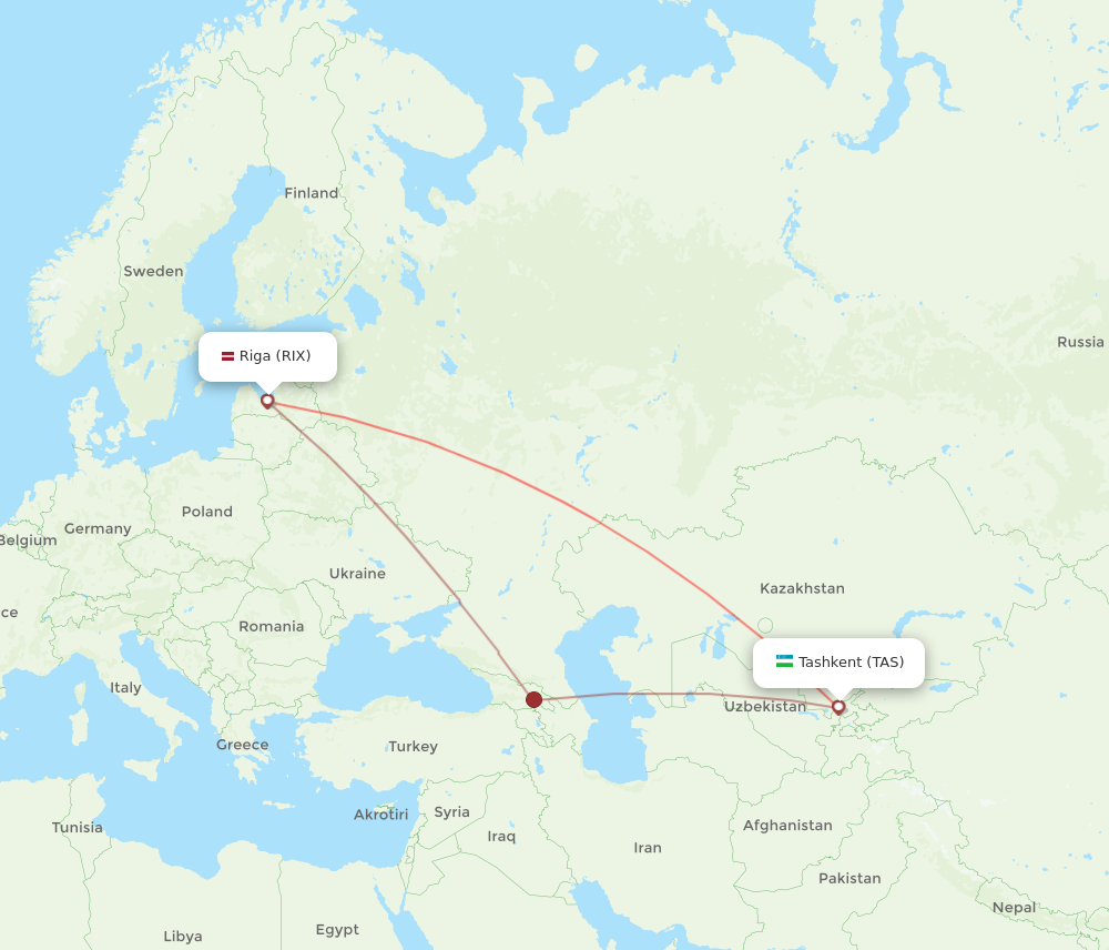TAS to RIX flights and routes map