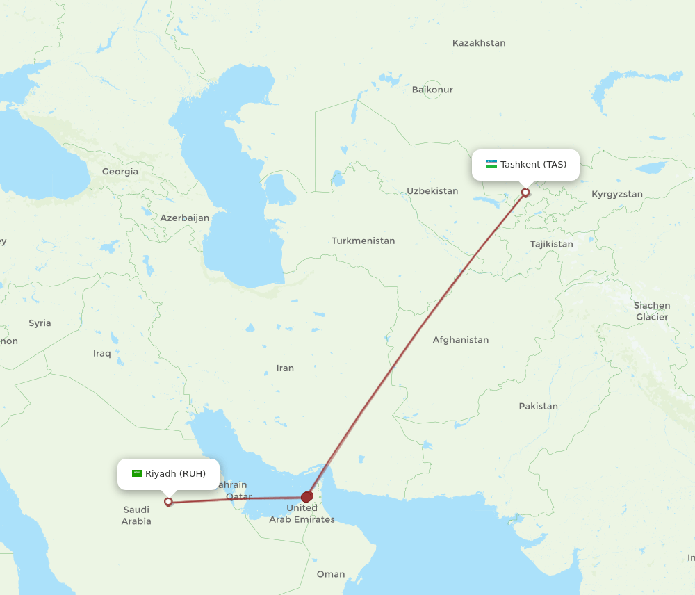 TAS to RUH flights and routes map