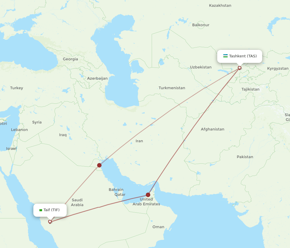 TAS-TIF flight routes