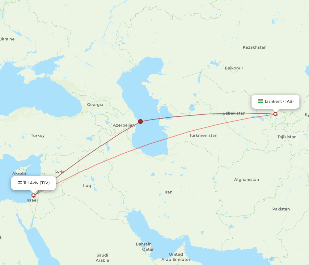 TAS-TLV flight routes