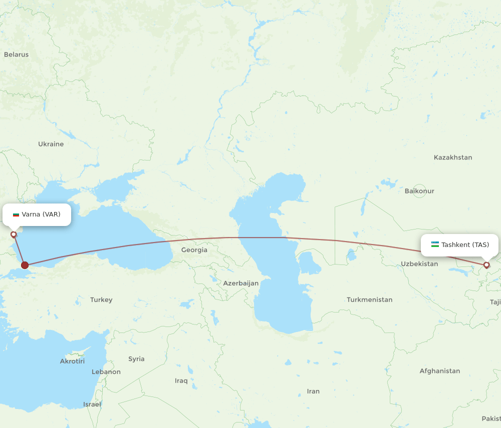 TAS-VAR flight routes