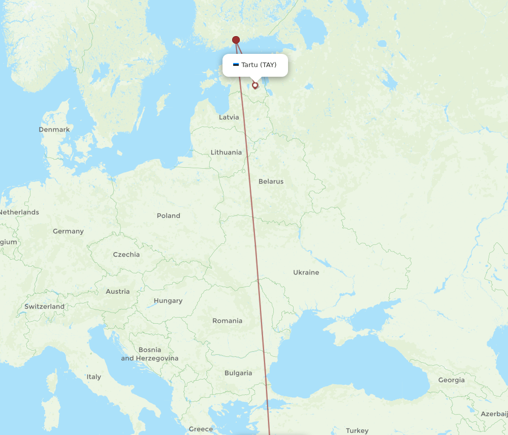 TAY to RHO flights and routes map