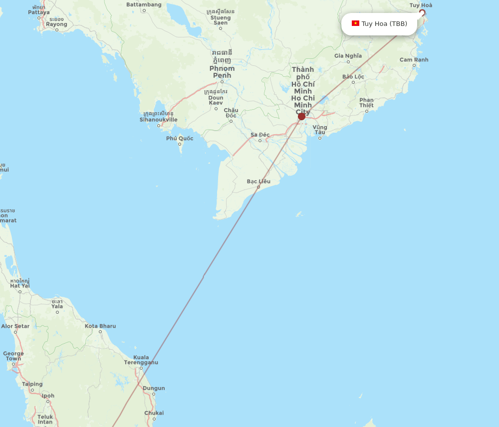 TBB-KUL flight routes
