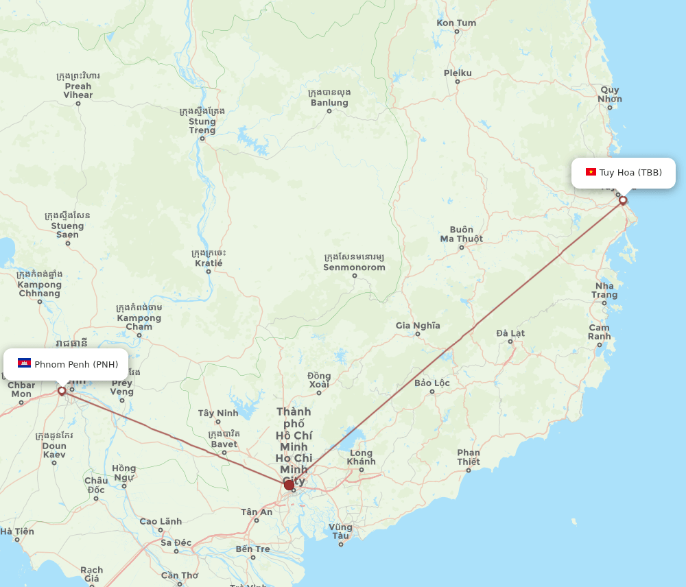 TBB-PNH flight routes