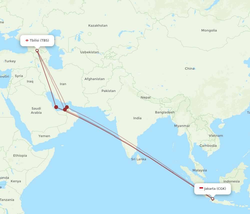 TBS-CGK flight routes