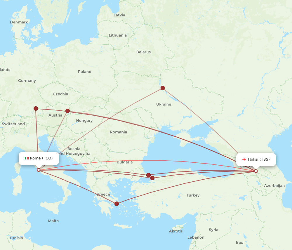 TBS-FCO flight routes