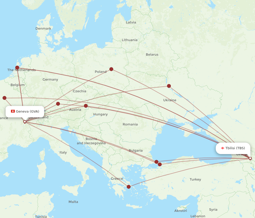 TBS-GVA flight routes