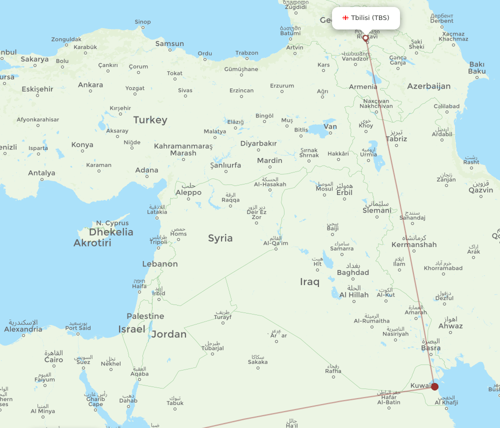 TBS to HMB flights and routes map