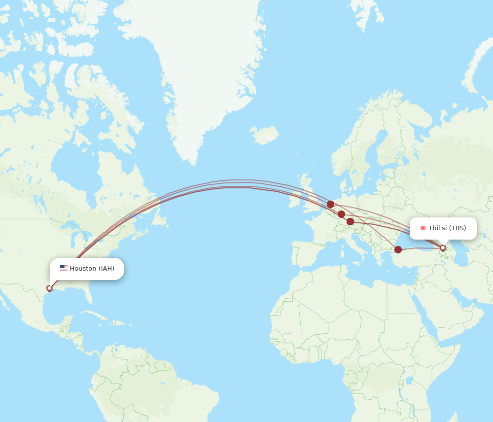 TBS-IAH flight routes