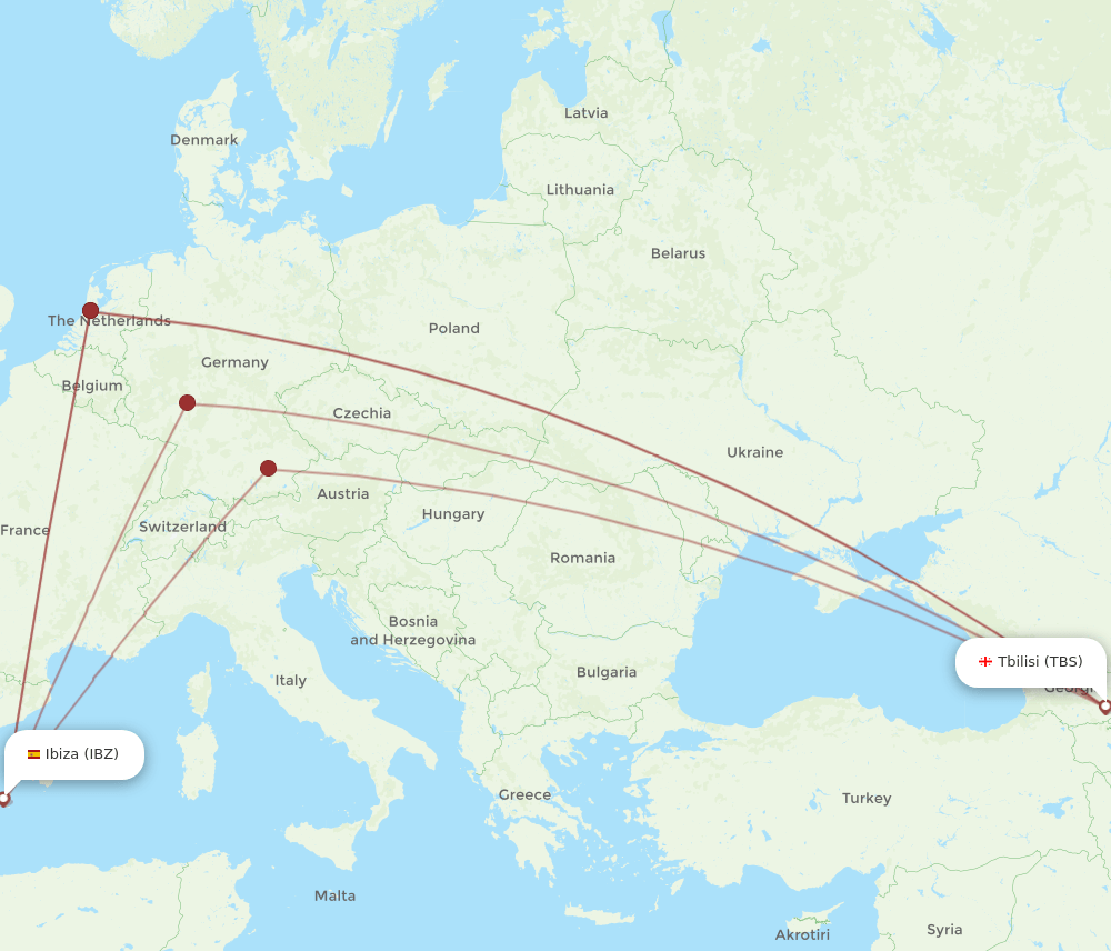 TBS-IBZ flight routes