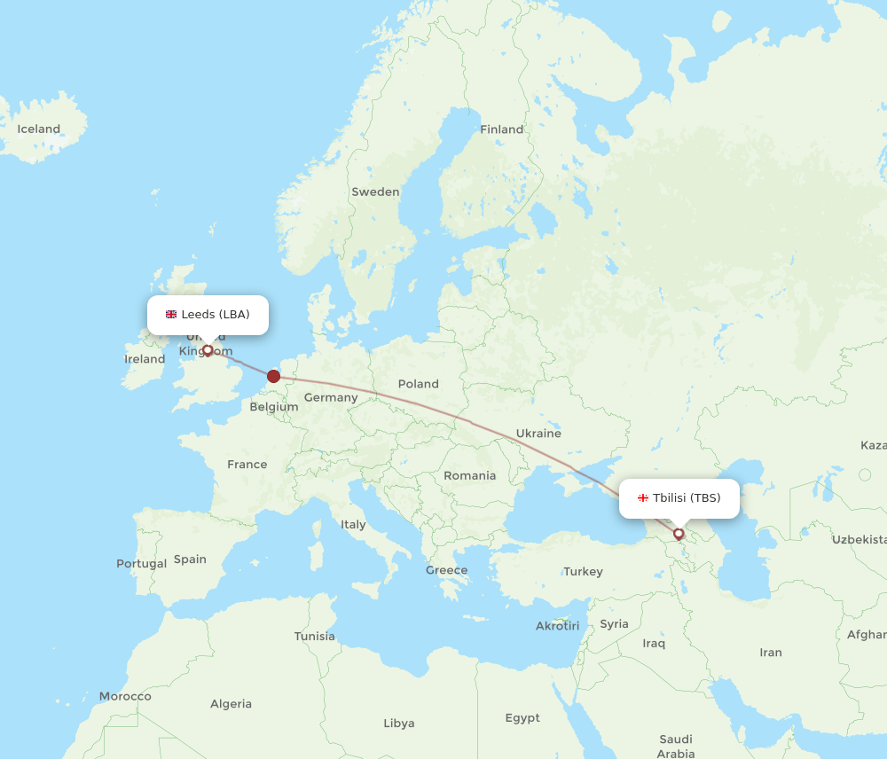 TBS-LBA flight routes