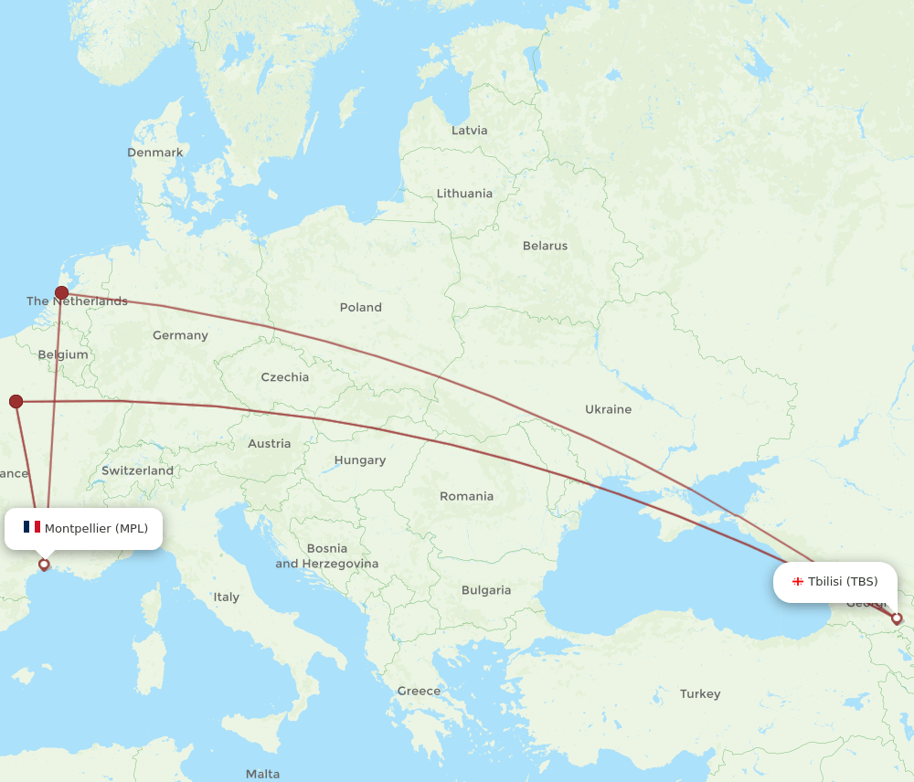 TBS-MPL flight routes