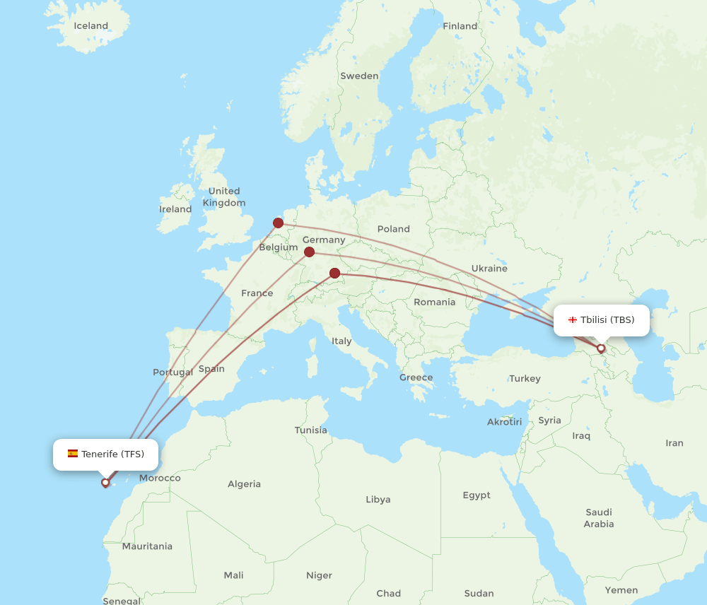TBS-TFS flight routes