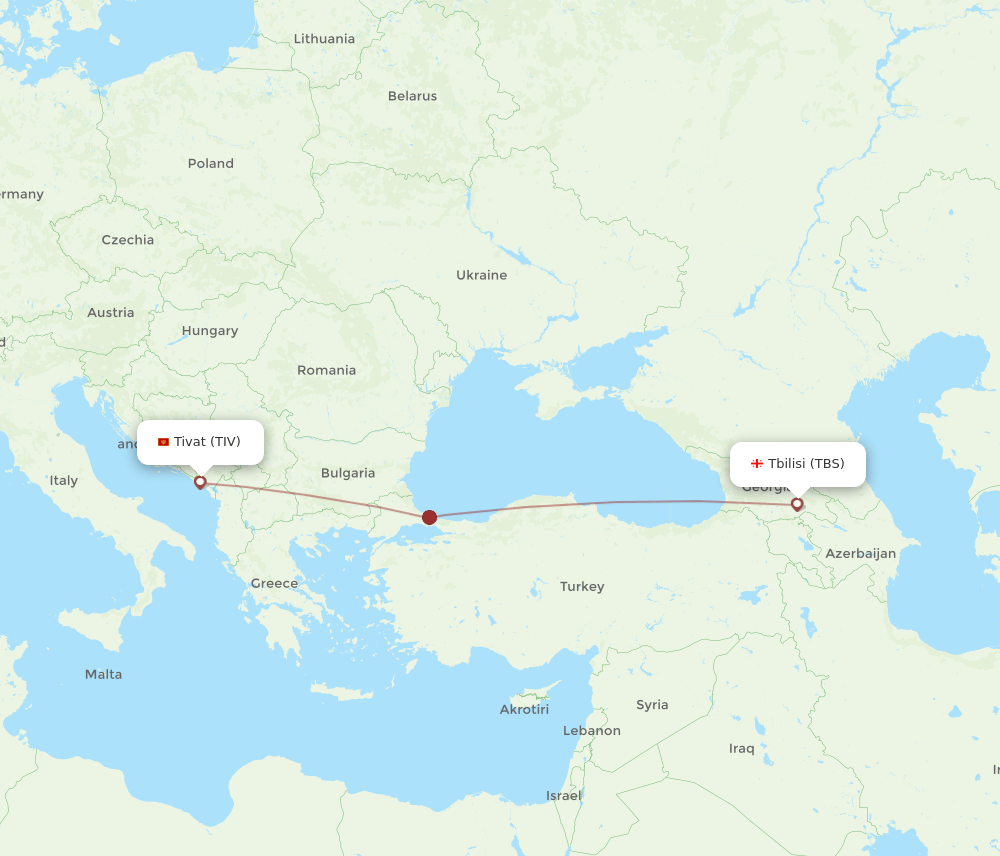 TBS to TIV flights and routes map
