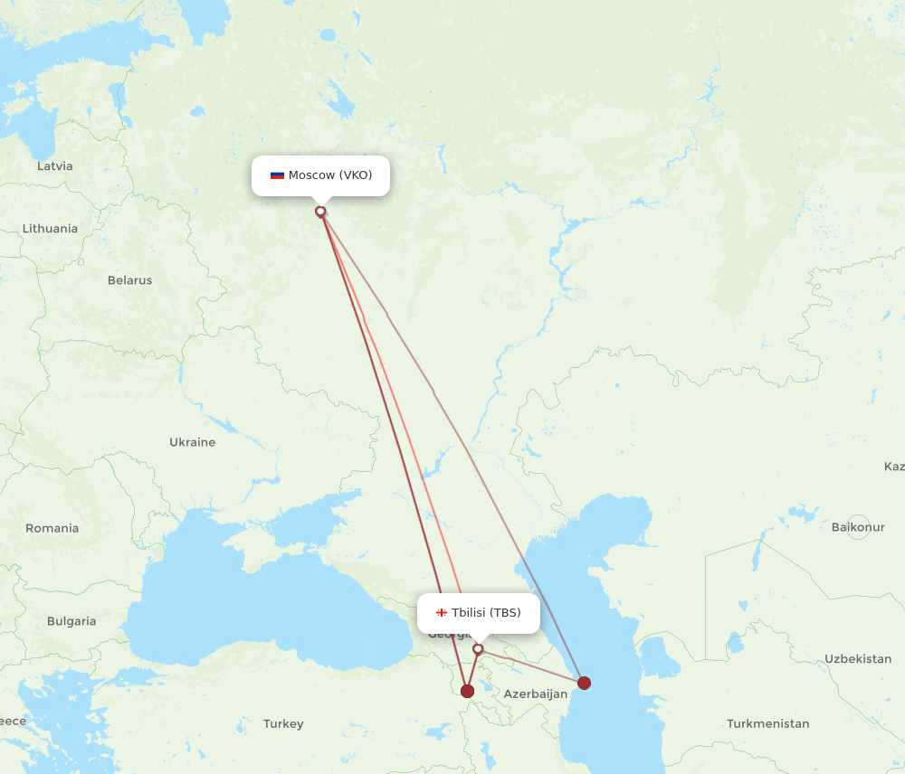 TBS-VKO flight routes
