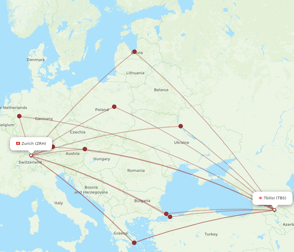 TBS-ZRH flight routes