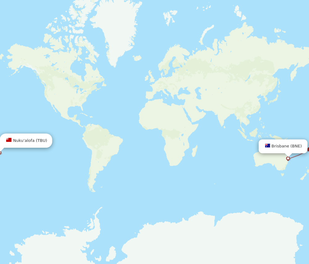 TBU-BNE flight routes