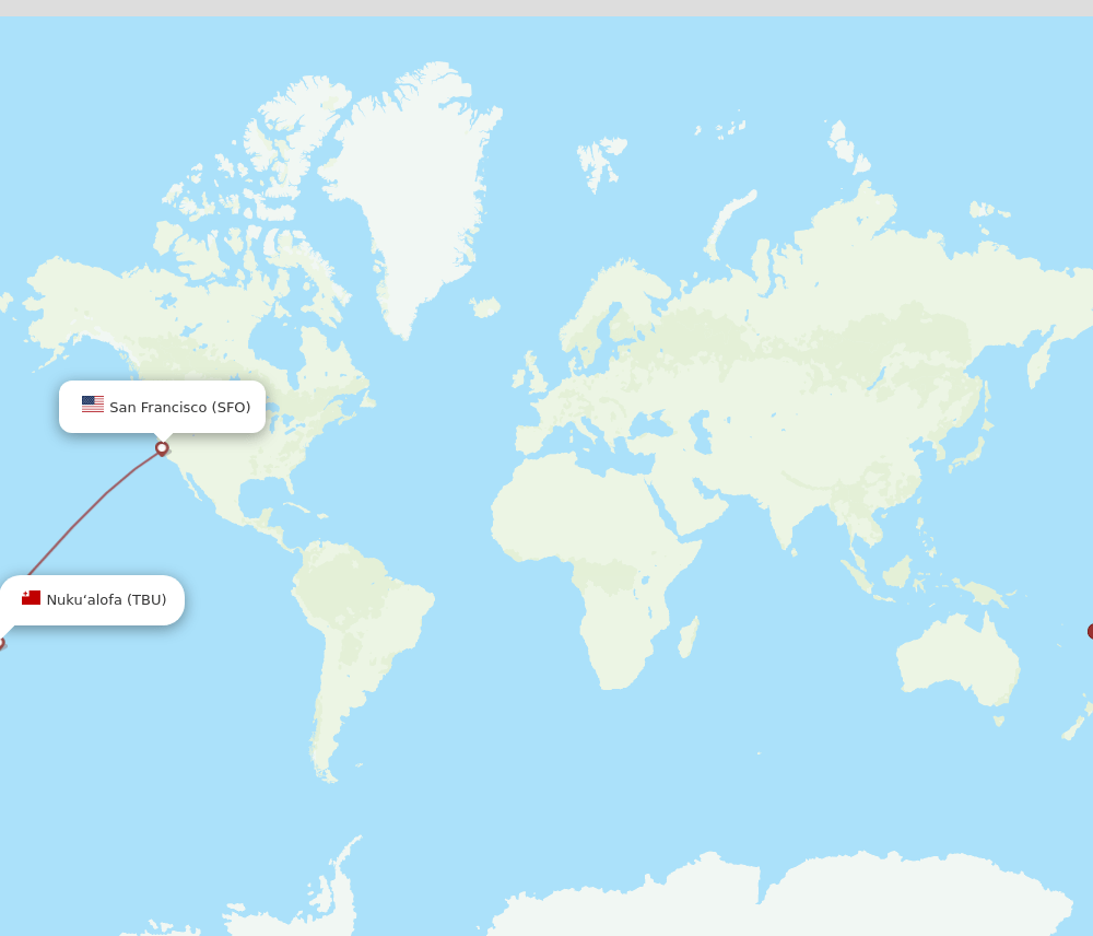 TBU-SFO flight routes