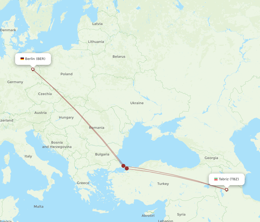 TBZ-BER flight routes