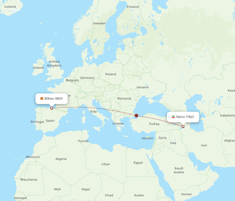 TBZ-BIO flight routes
