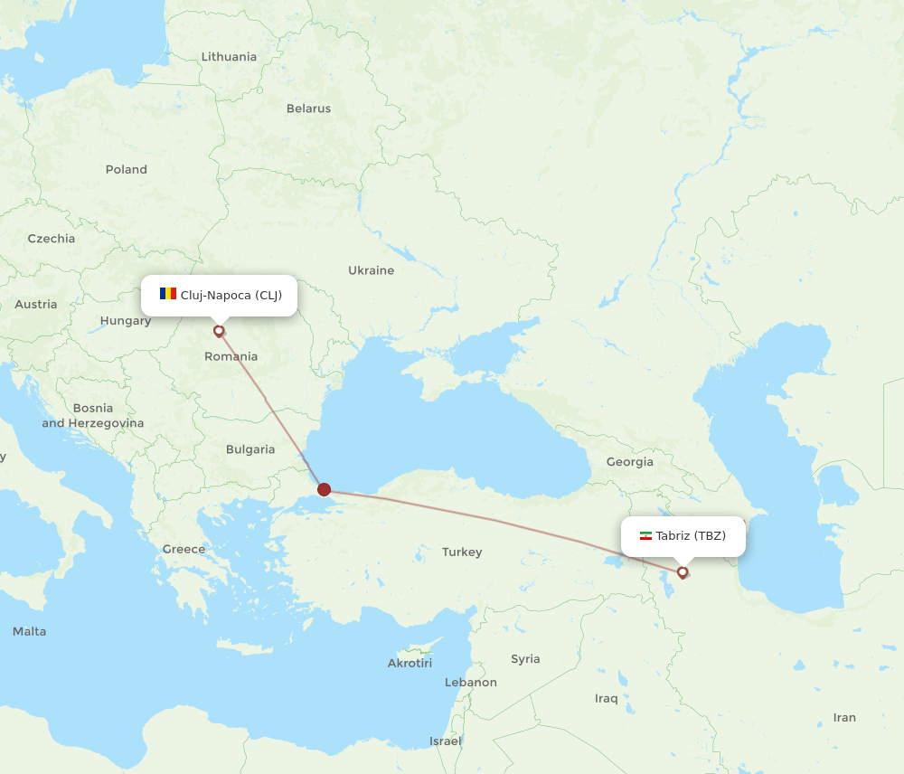 TBZ-CLJ flight routes