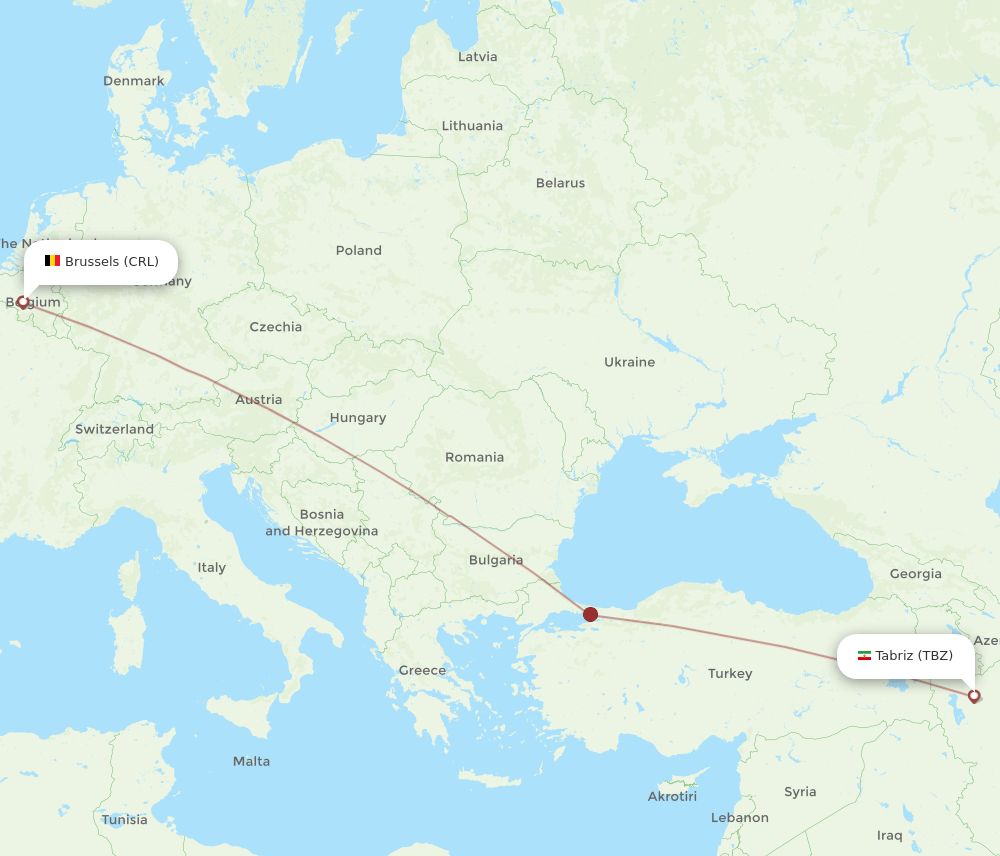 TBZ-CRL flight routes