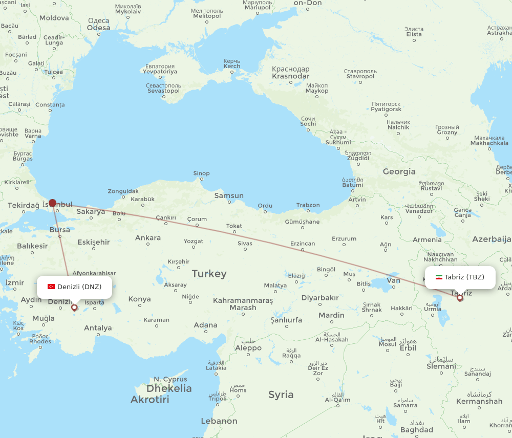 TBZ-DNZ flight routes