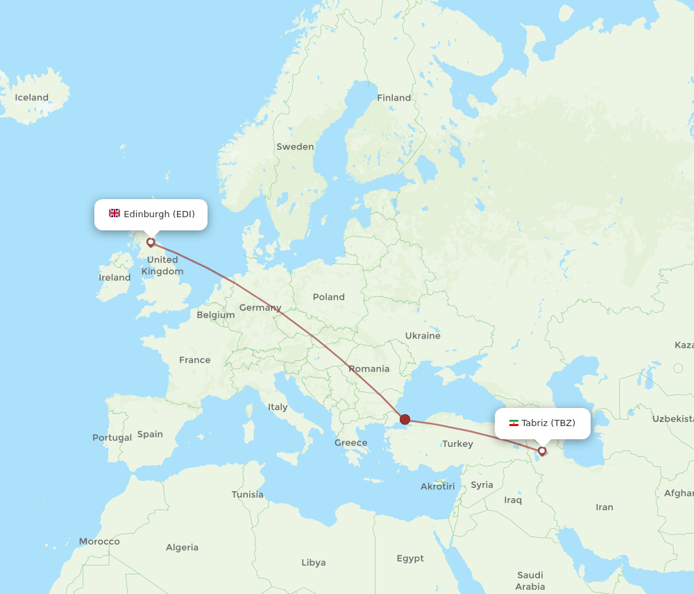 TBZ-EDI flight routes