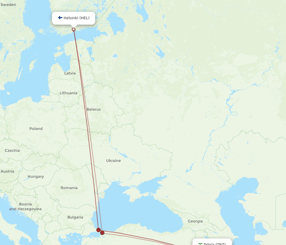 TBZ-HEL flight routes