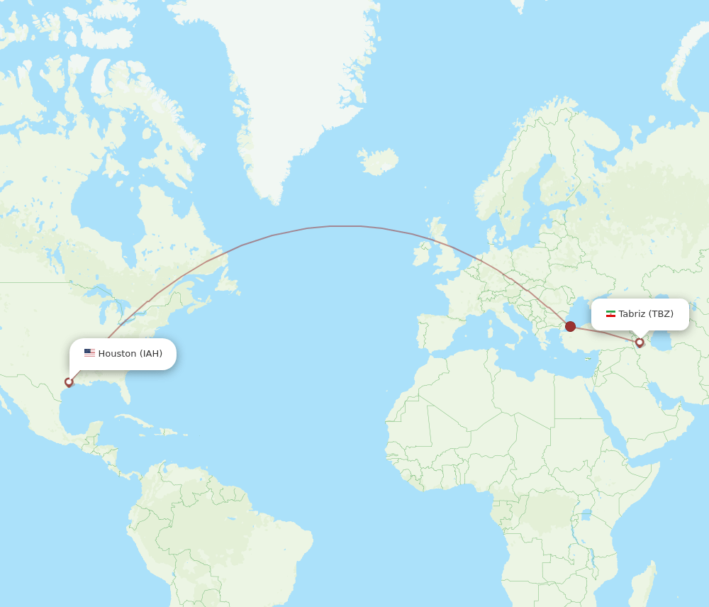 TBZ-IAH flight routes
