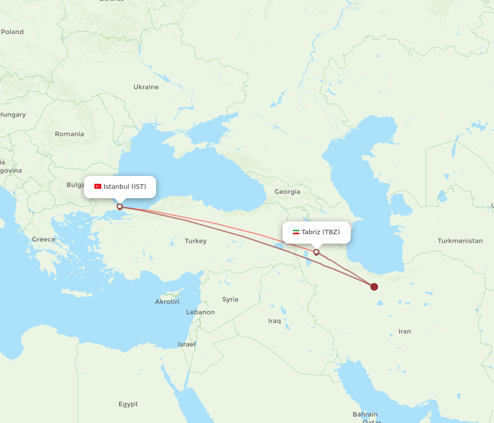 TBZ to IST flights and routes map