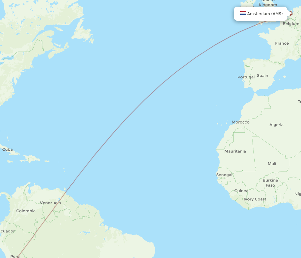 TCQ-AMS flight routes