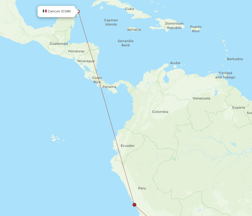 TCQ-CUN flight routes