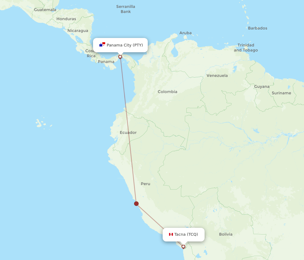 TCQ-PTY flight routes