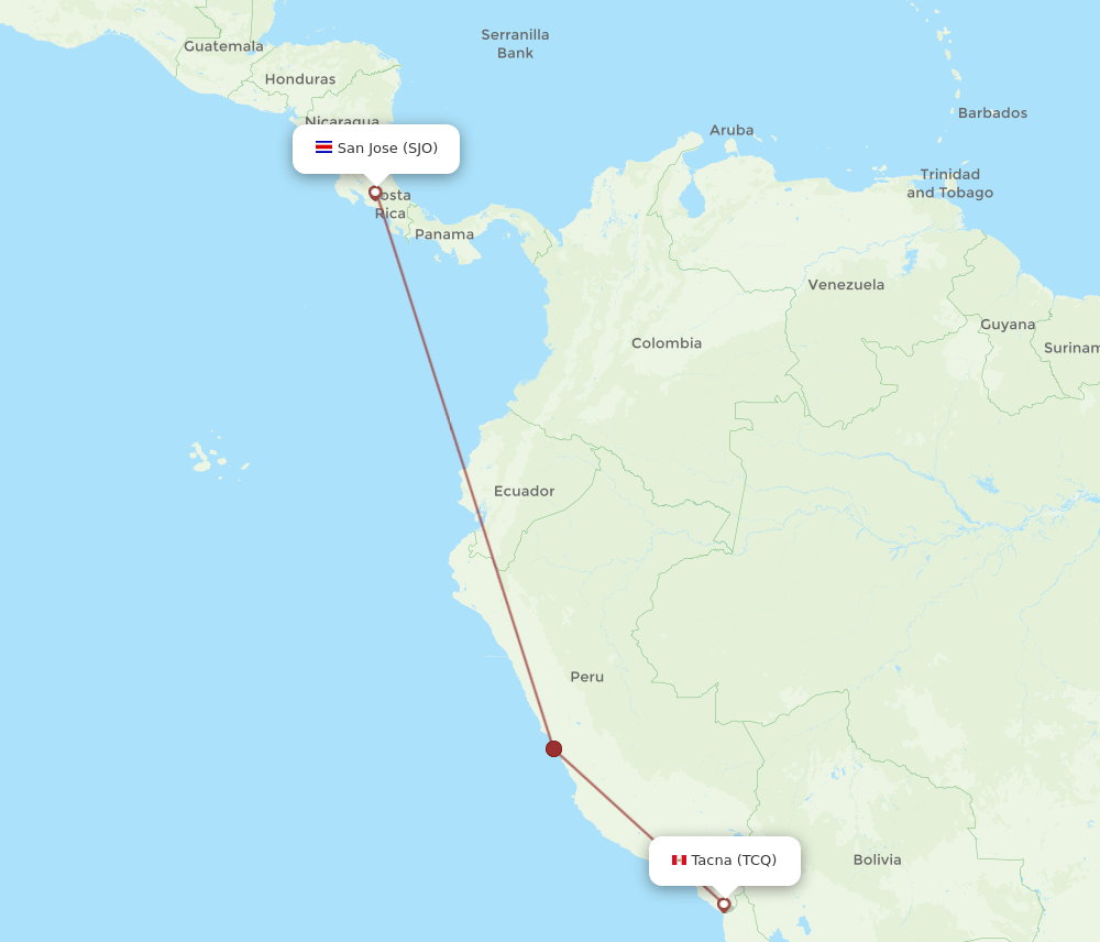 TCQ-SJO flight routes